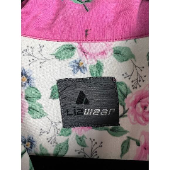 Vintage Lizwear Pink Shirt Floral Print Button Down Cottagecore Rodeo Large - Picture 2 of 8